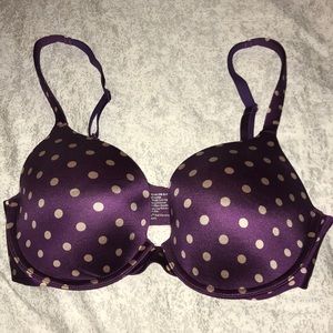 Soma purple and cream polka dot bra